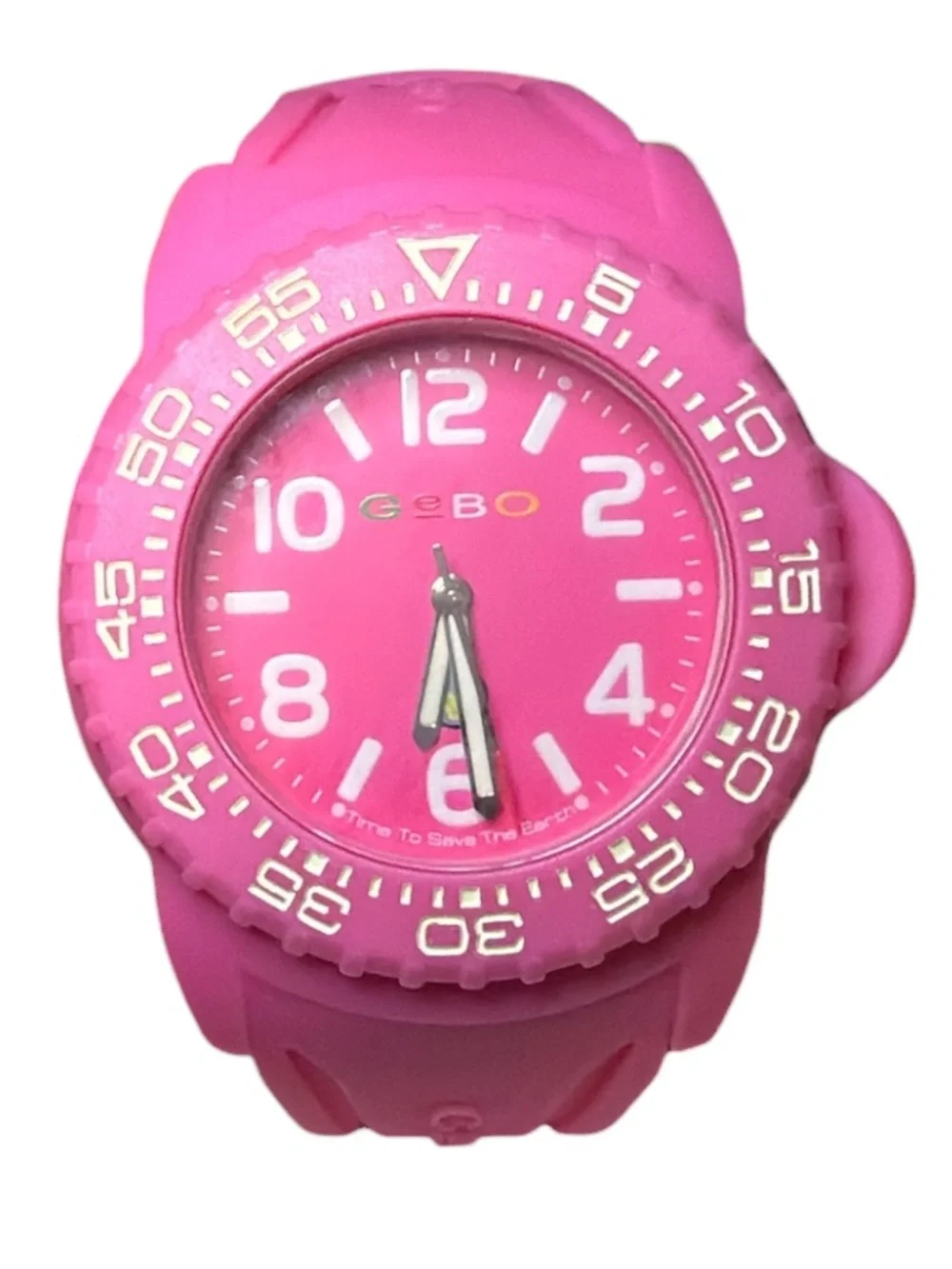 GeBO Green Earth & Blue Oceans Pink Silicone Watch